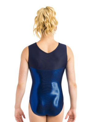 ERVY Turnanzüge in Blau mit dynamischem Design und ohne Arme.