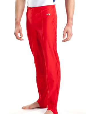 ERVY Kunstturnhose, Turnhose für Männer und Jungen, in rot mit Silikonhaftbund, in verschiedenen Farben