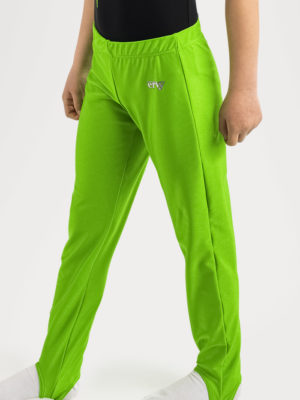 ERVY Lange Turnhose mit Silikonbund und Kordel. Grüne Kunstturnhose mit Fußschlaufe und in vielen Farben.