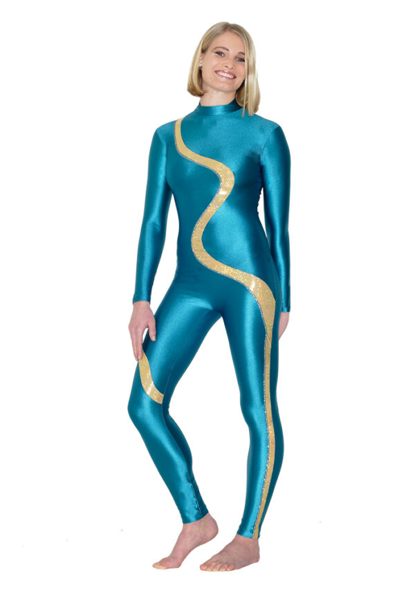 DPois Mädchen Gymnastikanzug Langarm - Metallic Overall Für Tanz & Sport