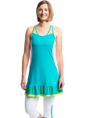 Tenniskleid ohne Arm mit einem Carree-Ausschnitt vorne