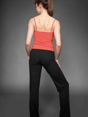 ERVY Jazzpants schwarz, Dance Pants, Langes Top, Spaghettiträger, orange