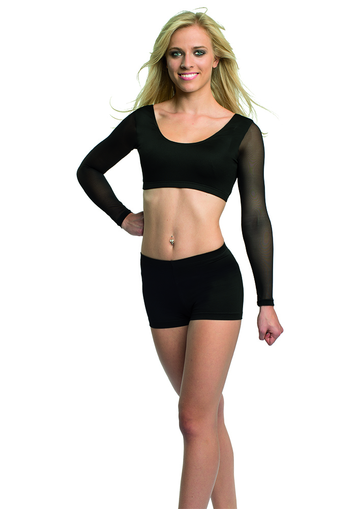 Cheer Crop Top, schwarz, Tüll