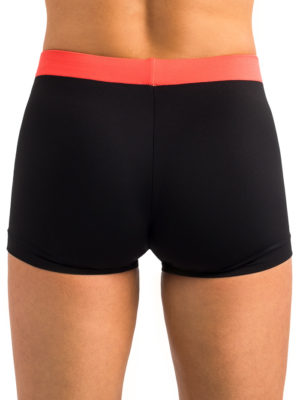 Schwarze Shorts, mit Uni-Gummibund in orange