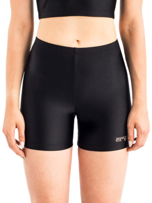 ERVY Basic Short eng anliegend in Schwarz, an der Taille, Mittelnaht vorne