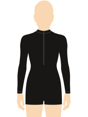 ERVY Basic Langarm Catsuit mit Stehbund und Reißverschluss