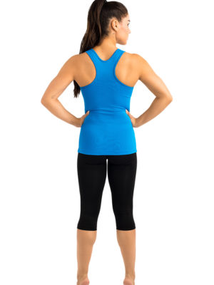 ERVY Sporttop RERIK/2 in blau und mit Rückensteg. Ärmelloses Top in matt und vielen Farben.