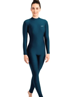 ERVY Blauer Overall langarm mit Stehbund