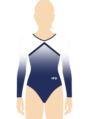 ERVY Turnanzüge langarm mit Farbverlauf KALINA in Blau Ombre Weiß.